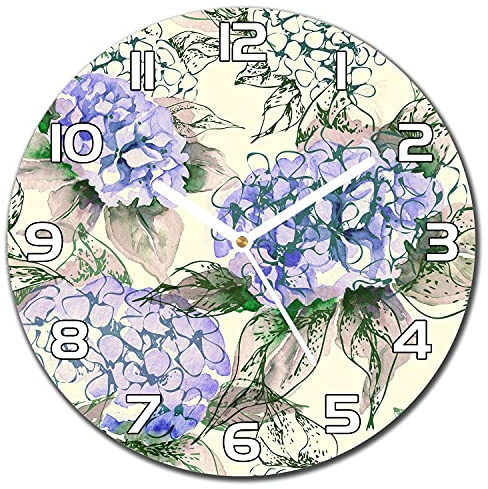 Coloray Wall Clock ⌀ 11.8 inch / ⌀ 30 cm Wallclock - Black Hands - Kitchen Living Room Bedroom Decoration Modern Silent Mechanism - Hortensia large