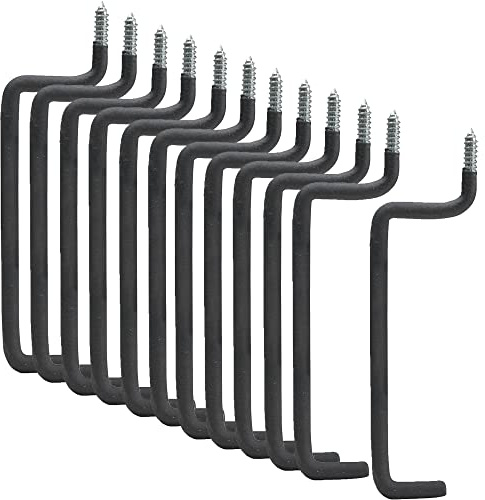 Wideskall 12 Pieces Heavy Duty Garage Storage Screw in Utility Tool Wall Mount Ladder Hanger Hook