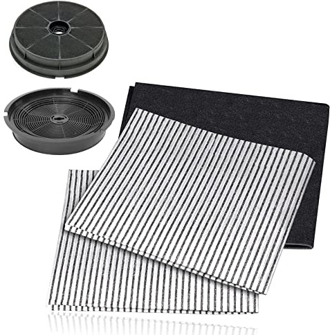 SPARES2GO Cooker Hood Filter Kit compatible with Cooke & Lewis CLVH60SS-C CLVH60W-C CLIH60-C Vent Extractor (Carbon Charcoal x 2 + Grease Filters)