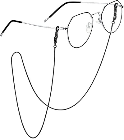 FOCALOOK Zirkonia Steinen/Perlen/Schlange Brillenkette Damen Herren Schlichtes Brillenhalskabel Brillenband Edelstahl Brillenkettchen Schicke Brillen Zubehör Kette an die Sonnenbrille Lesebrille