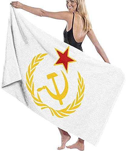 Strandtuch UDSSR Hammer & Sichel Schnell Trocknend Sandfreie Beach Towel Saugfähig Schwimmbadtuch Für Picknicks Spa Männer 80X130Cm