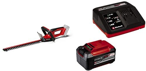 Einhell Taille-haies sans fil GC-CH 18/40 Li Solo Power X-Change (18 V, 40 cm longueur de coupe, 13 mm écartement des dents, poignée ergonomique) avec Chargeur et Batterie 5,2Ah
