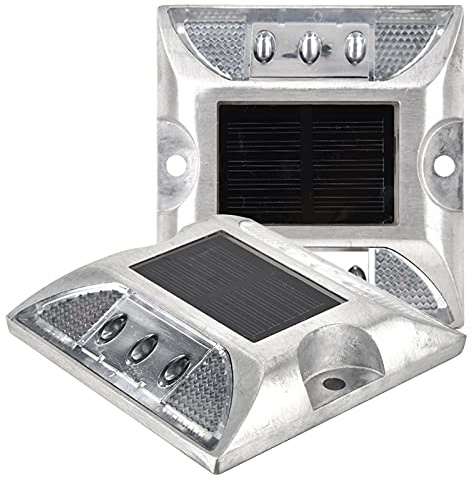 lyrlody Luces de Suelo de Calle LED, Señalización Solar para Camino, Luz Blanca