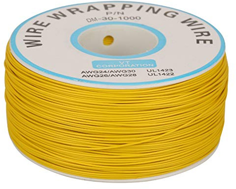 Awg 30 Draht Kabel Verzinnt Kupfer 1 Walz Draht Verpackung Einzel Kupferdraht Strang 30Awg Kabel 0,25mm Kern Durchmesser (blau) (Gelb)
