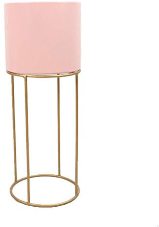 AFLCIO Blumentopfhalter aus Eisen mit Blumentopf, Metall-Pflanzenständer Blumentopfständer für Garten, Zuhause, Desktop, Büro, Dekoration, Blumentöpfe Stehen für den Innenbereich,Pink-20 * 20 * 55c