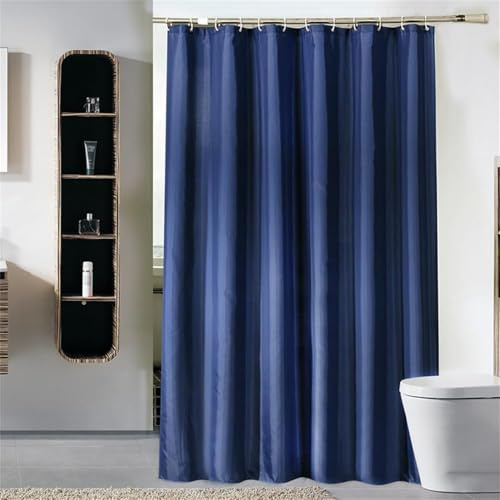 Lkw Ogechi 200/220/240 cm Tropfend Wasserdichter Schimmelschutz Polyester Badezimmervorhang, 300cm Extra Breite Marineblaue Waschbare Duschvorhang für Nasszelle von Haus und Hotel (200x240cm)