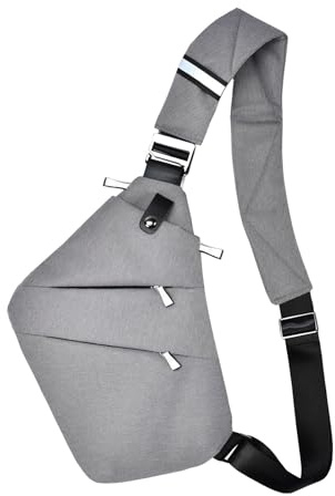 Fibrdoo Brusttasche, Anti-Diebstahl Sling Bag, Crossbody Schultertasche Herren Damen klein für Freien Reisen Wandern Joggen