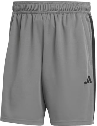 Adidas Herren Train Essentials Piqué 3-Stripes Training Shorts, Grey Five/Black, M