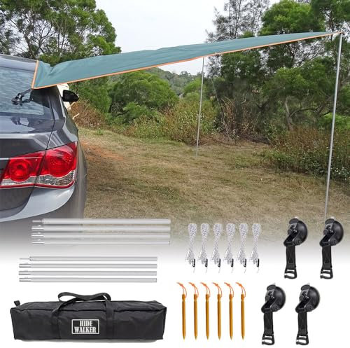 3x5m Car Awning with Pole Outdoor Camping Tent Tarp Waterproof Canopy Shade Sun Shelter