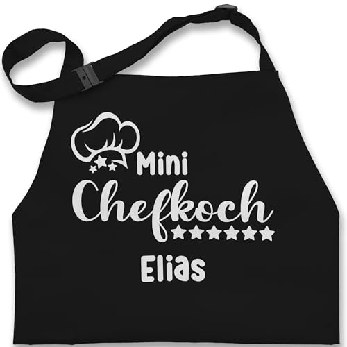 Geschenk mit Namen personalisiert by Shirtracer - Kinderschürze Schürze Kinder Jungen Mädchen - Kochschürze - Mini Chefkoch mit Name Geschenk Kleinkoch Junior-Koch Mini-Kochtalent Kochnachwuchs