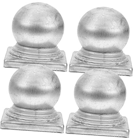 UPKOCH 4pcs Metal Fence Post Cap Cover Iron Column Cap Decorative Ball for Garden Fence Decorations and Post Cover