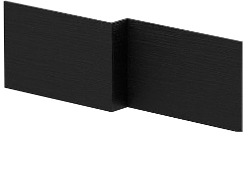 Balterley Wooden Front Bath Panel L Shape 1700mm, Bath Panels, Bathroom Front Panels for Bathtub, Water Resistant Side Panel for L-Shaped Bathroom Baths and Soaking Tubs (Woodgrain Black)