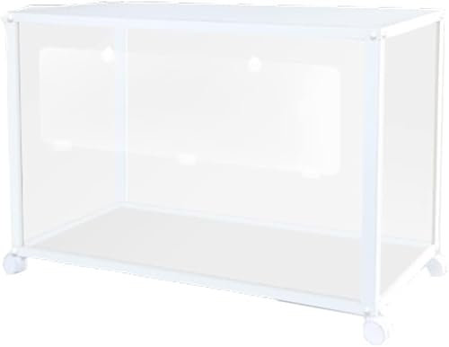 Hamsterkäfig aus transparentem Acryl, dick, gepflastert, Landschaftsbau, große Villa, Meerschweinchen, Zuchtbox, transparenter Kleintierkäfig auf allen Seiten (Farbe: Weiß)
