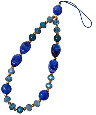 URFEDA Chaîne de Téléphone Portable en Perles DIY, Cordon de Téléphone Portable en Pierres Naturelles, Bracelets de Bijoux, Dragonne de Téléphone Portable Perles pour Femmes Filles (Rouge)