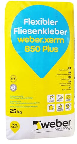 Generisch weber.xerm 850 Plus Colle flexible pour carrelage 25 kg Pour revêtements muraux et collés à l'intérieur et à l'extérieur