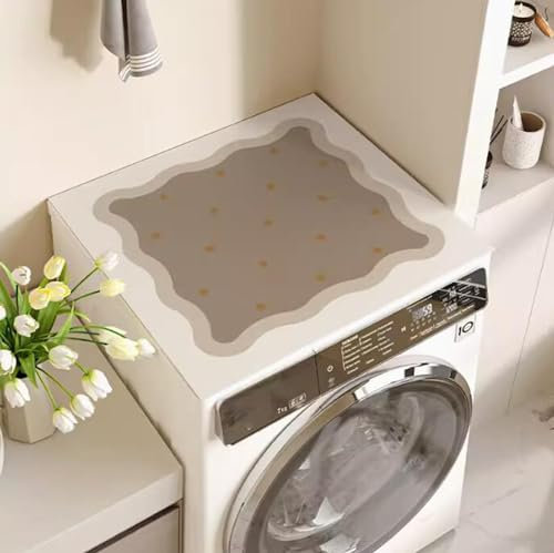 BALAMLB Thickened Washer And Dryer Top Mat Cover,Silicone Rubber Mat for Laudry Machine & Dryer,Washer Top Mats,Non Slip Heavy Duty Waterproof,Washer Dryer Top Cover for Kitchen Laundry R,60 * 60cm