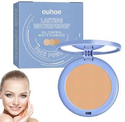 polvo Larga Duración 8g Mate Cara Beige Prensado, Fijador Resistente Al Agua, Polvo Compacto Impermeable
