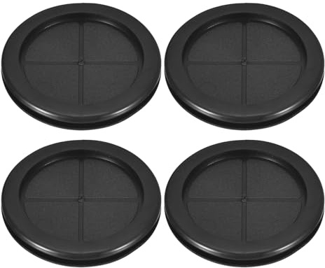 sourcing map 4Pcs Rubber Grommets 2-6/8 (70mm) Drill Hole, 2-1/4 (60mm) ID Double Sided Hole Plugs Ring Gasket for Firewall Cable Wire Protecting, Black