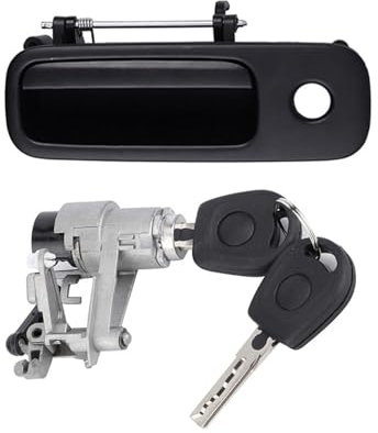 QILINGS Türverriegelungsaktuator Für GOLF IV Für Lupo Für Polo Heckklappe Für T5 TRANSPORTER Hinten Äußere Tür Griff Mit Schloss 2 Schlüssel 1J6827297G 1J6827565B Türschloss Stellmotor(A Set)