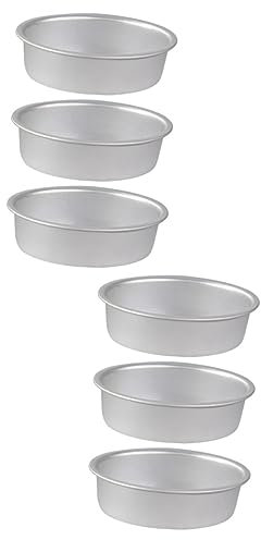 SHOWERORO 6pcs Oval Cheesecake Molds Non-Stick Baking Pans for Pudding Jelly and Cake for Home Baking and Desserts Smooth Easy Release for