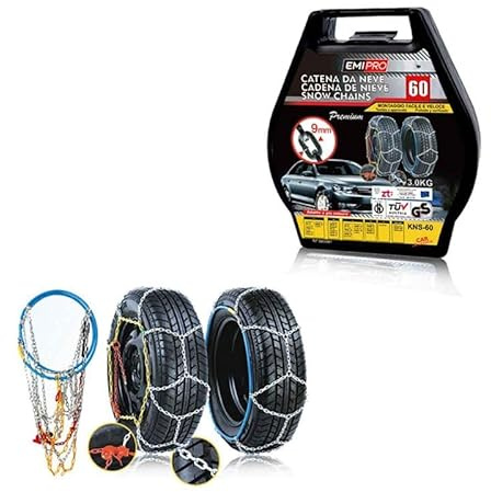 A2ZWORLD Schneeketten 165/80R14, 165/75R14, 175/70R14, 185/65R14, 195/60R14, 155/80R15, 165/70R15, 175/60R15, 175/65R15, 185/70R15, 185/70R15, 185/70R15, /55r1 5, 195/50R15, 175/55R16, 185/50R16, 195