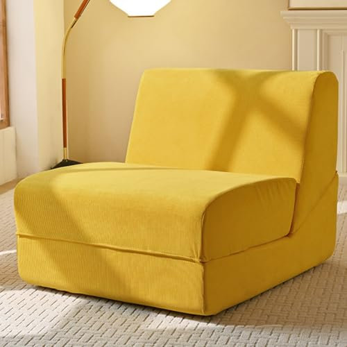 WEIDPHL Multifunktionales Klappschlafsofa, Modulare Chaiselongue, Bodensofa-Sessellounge Mit Hochdichtem Schaumstoff Für Spielzimmer, Büro, Schlafzimmer,Gelb