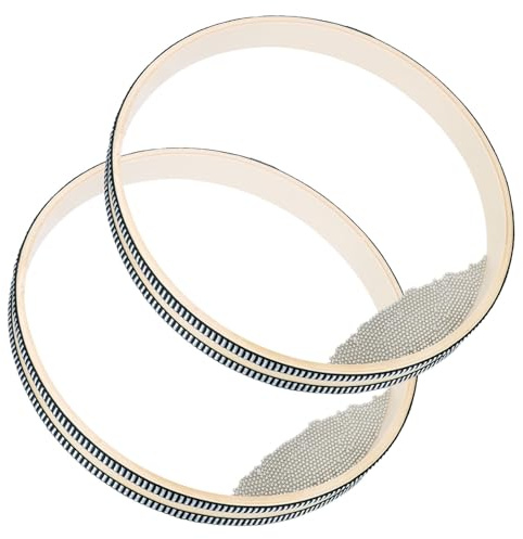 Geytetqi 2 Stück Wave Bead Ocean Drum, 30,5 cm Percussion Wave Drum, authentische Meeres-Soundtrommel, Shell Ocean Sound Drum für Klangheilung, Heimbedarf