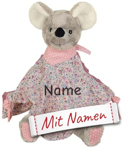 Sterntaler Kuscheltuch/Schmusetuch mit Namen Bestickt, Einschlafhilfe Schnuffeltuch Baby & Kinder personalisiert (Modell 4)