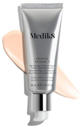 Medik8 Crystal Retinal 3, Anti-Aging-Serum, 0,03% Retinal-Stärke – 30 ml | Retinal-Nachtserum gegen Falten, verbessert Hautfestigkeit, 11-mal schneller als Retinol, für neue Vitamin-A-Anwender