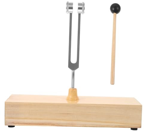 Stimmgabeln zur Heilung mit Holz Stimmkasten, 128 Hz, 1 Satz | Aluminiumlegierung und Holz, Tragbares Design, für Balanceübungen und Stressreduktion