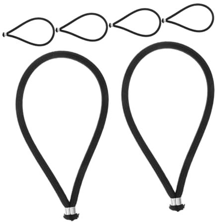 Veemoon 6stücke Schwarze Gummiseile Bungee-Gurte Elastisches Kajakseil Gummiseil in Marinequalität Kajak-Bungee-Seil Elastische Zurrgurte Outdoor-stretchseile