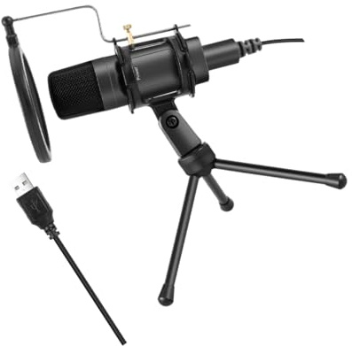 TINEASUR Microfono Condensatore USB per Giochi da Tavolo Set di Microfoni Riduzione del Rumore Adatto per Lezioni e Trasmissioni in Diretta