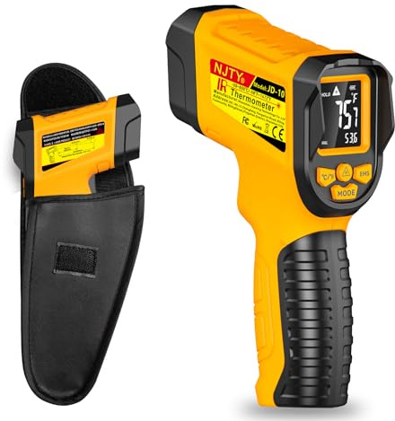 NJTY Infrared Thermometer Gun, -58℉ to 1112℉, High Precision, Non-Contact Laser Temperature Sensor with Backlit LCD, for Cooking, BBQ, Automotive, Industrial Use