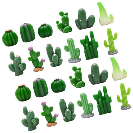 VOSAREA Lot de Mini Cactus Artificiels en Résine, Miniatures, Succulentes, pour Décoration De Jardin, Maison De Poupée, Micro Paysage