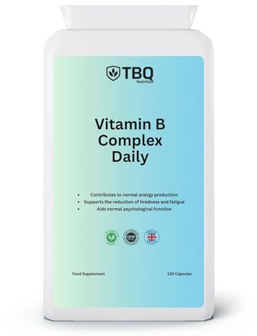Vitamin B Complex | 6 Months Supply | with B1, B2, B3, B5, B6, B7, B9, B12 & PABA | Contributes to Energy, Nervous System Function & Metabolism | UK-Made