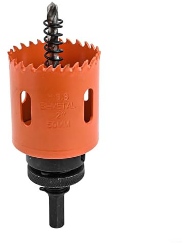 High Efficiency M42 Core Drill Bit for Deep Cuts in Thick Materials Such as For Wood, Plastic, and Different Metals (50mm)