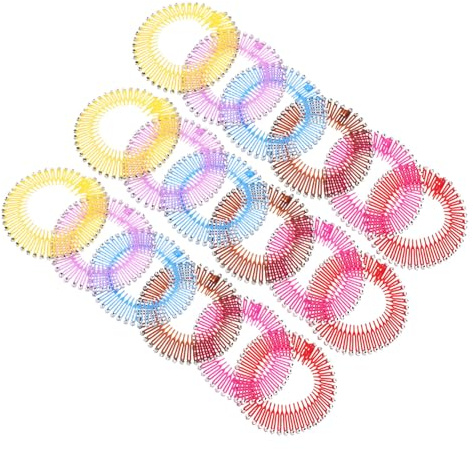NOLITOY 18pcs Full Circular Stretchy Hair Combs for Women and Girls Flexible Plastic Side Comb Headbands in Mixed Colors Elastic Hair Accessories for Thick Curly Random Color