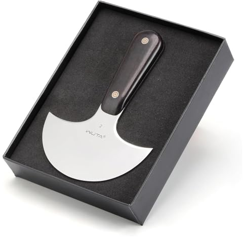 WUTA Professional Leather Craft Tool, Ultra Sharp Round Cutter for Precise Skiving & Smooth Cutting, Ergonomic Handle for DIY & Leatherworking（2# 4 in）