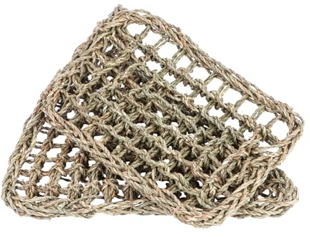 Artibetter 2 pièces Hamac pour Lézards Herbe de Mer Tissé Main Coussin Confortable pour Reptiles et Animaux Domestiques Support Exercice Vertical pour Chats Chiens Iguanes et Geckos Lot de
