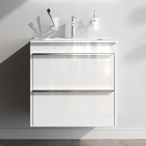 AM.PM Waschbeckenunterschrank Hängend mit Waschbecken, Badmöbel Set für Badezimmer & Gäste-WC, Waschtischunterschrank mit 2 Schubladen, Hit (60/58 cm)