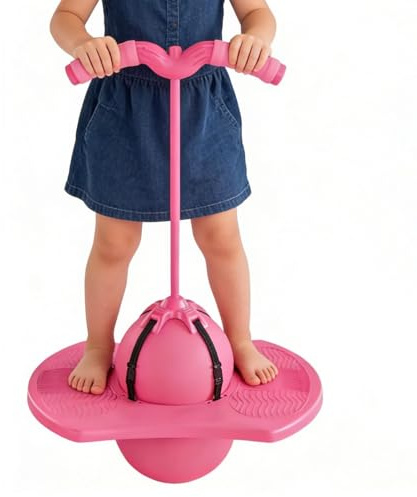 Balón de equilibrio con asa, asiento de salto antideslizante y ajustable en altura con asa, pelota de salto con trampolín, para guardería, educación física, escuela y infantiles