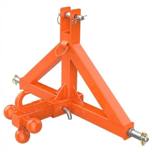 GarveeTech 3-Punkt-Anhängerkupplung Kat 1 4,5t, Ackerschiene für Traktoren | 50mm Kugelkopf, Zughaken, Schnellwechselsystem, Kubota kompatibel, 3-in-1 Design, Pulverbeschichtet, Schwerlast