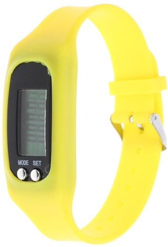 Bracciale Contapassi in Silicone Giallo, Orologio Contapassi | Contapassi per Camminare, Facile da Usare senza App, Batteria Ag10 1, 5v Integrata, Leggero per Esercizi e Camminata