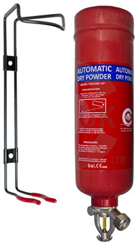 New FSS UK, 1 KG ABC Dry Powder Automatic FIRE Extinguisher. CE Marked. All Remote Places. Electrical CUPBOARDS. Works Like A Sprinkler System/Suppression System for Homes Kitchens WORKPLACES