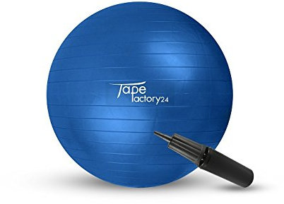 Tapefactory24 Gymnastikball und Pumpe - Hochwertiger Sitz- und Fitnessball von 55 cm bis 85 cm Durchmesser Größen erhältlich (85cm - Blau)