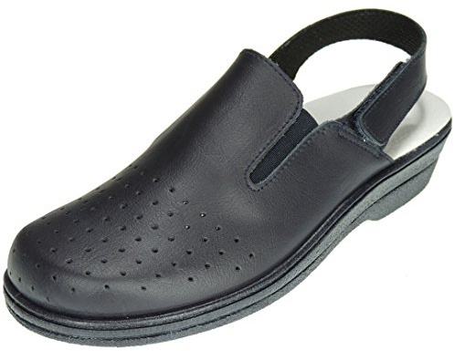 PERCLA 794 Zueco Sanitario Enfermera con Velcro para Mujer Marino Talla 38