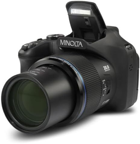 Minolta Pro Shot 20MP Digital Camera – 67x Optical Zoom, Full 1080p HD Video, Optical Image Stabilization, Wi-Fi, 3-inch Articulating LCD Screen, 27 Scene Modes – Includes 16GB SD Card (Black)