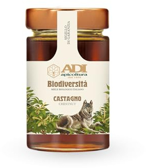 ADI BIO - Miele di Castagno Italiano Biologico 250g, Aromatico, Sapore Deciso e Legnoso, Raccolto in Boschi Selezionati - Made in Italy