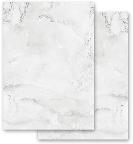 Motif Letter Paper! Marble & Structure Marble Light Grey 20 Sheets DIN A4 - Paper-Media