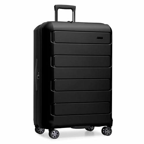 Traveler's Choice Pagosa Hardshell Expandable Luggage with Spinner Wheels, Black, 2-Piece Set (22/26)